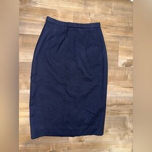 Vintage Pendleton Wool Long Skirt Size 6 Navy Blue